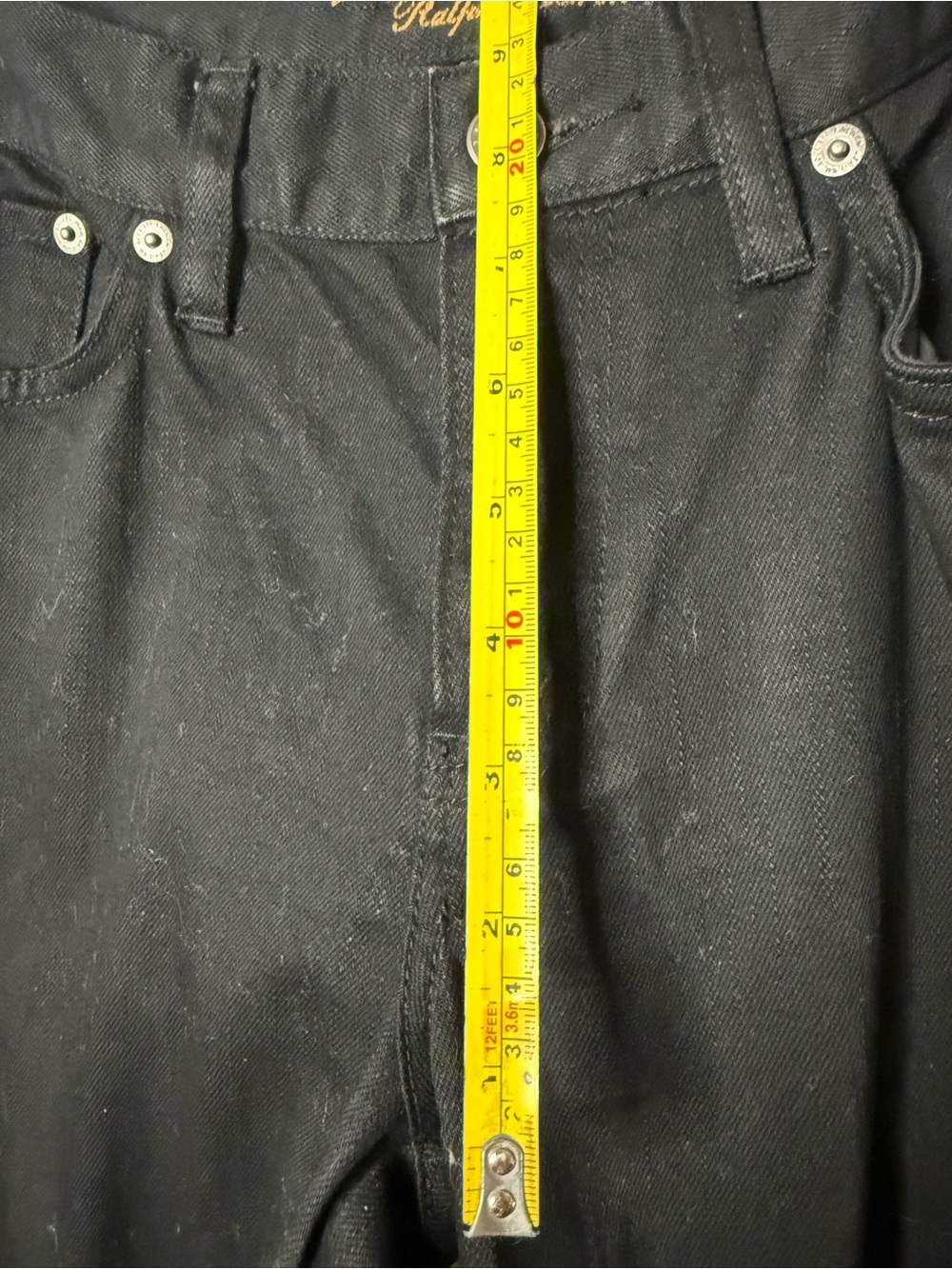 Vintage Ralph Lauren Jeans Co Black Beaded Concho Bootcut Jeans 4P Western Y2K - Picture 12 of 12